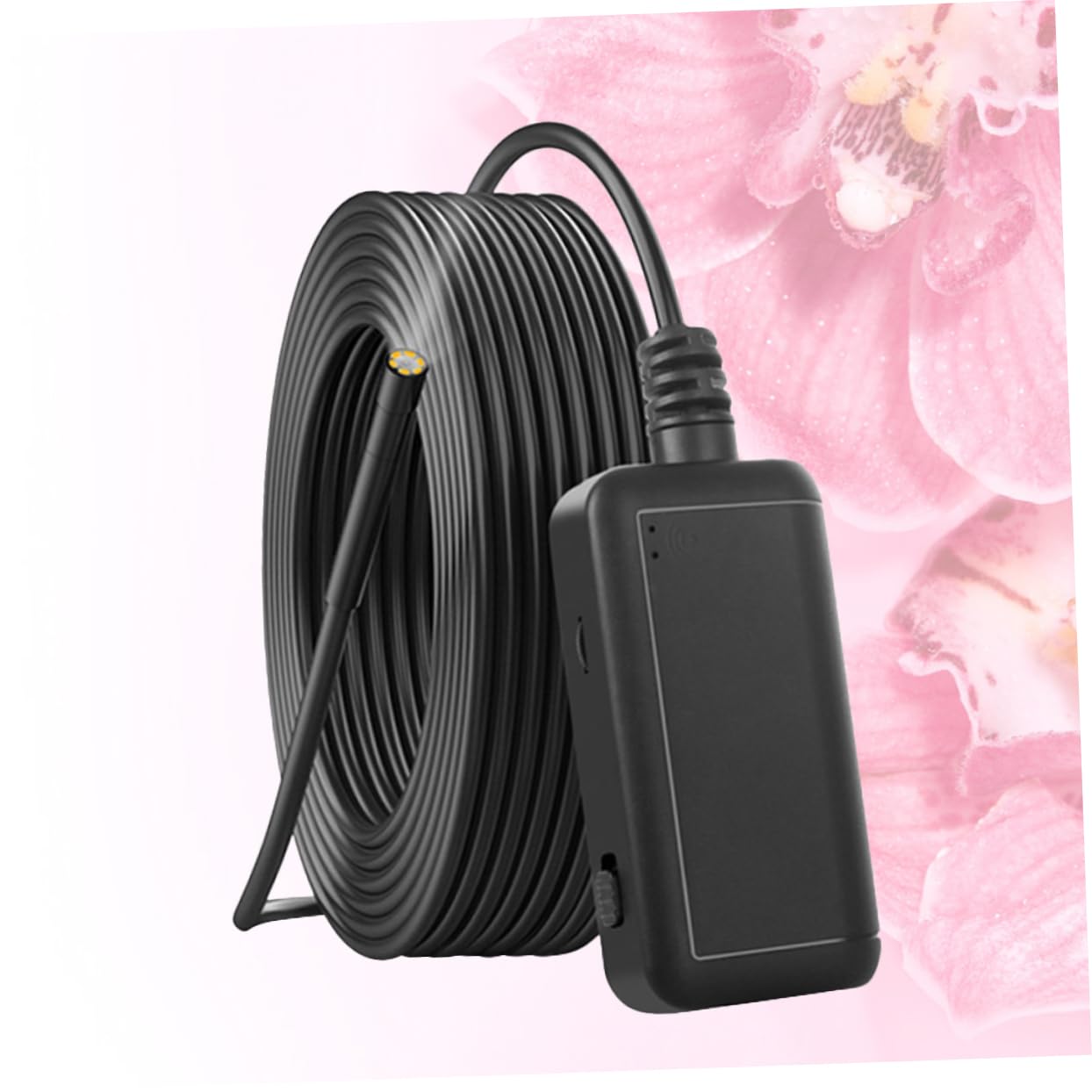 OUNONA Telecamera Endoscopica Ip68 1920p 6 Led, Batteria Integrata, Cavo Rigido da 2 Metri, per Ispezione Industriale e Fotografica ad Alta Definizione