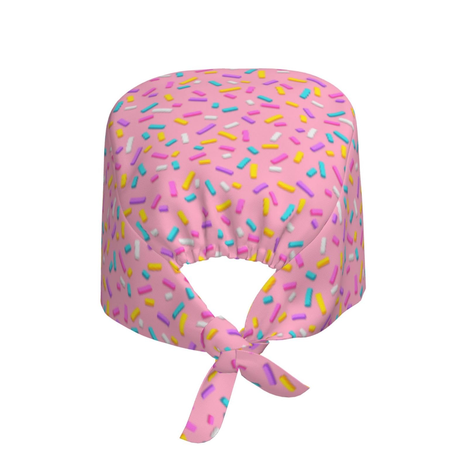 Kuilepa Donut Print Working Caps With Sweatband Adjustable Working Hats Elastic Scrub Hats Nurse Scrub Cap