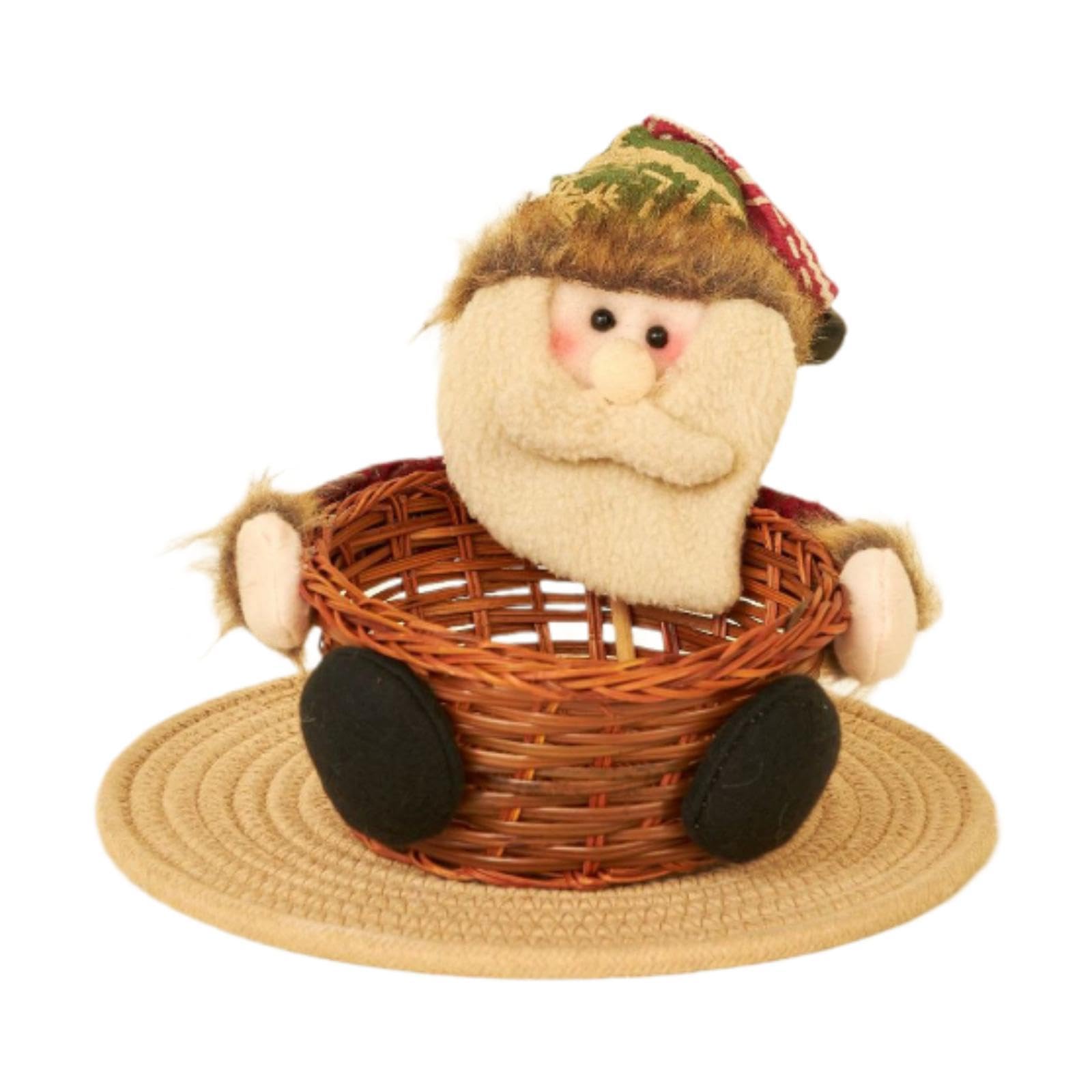 Panier à fruits de Noël en rotin petit organisateur décoratif pour fête