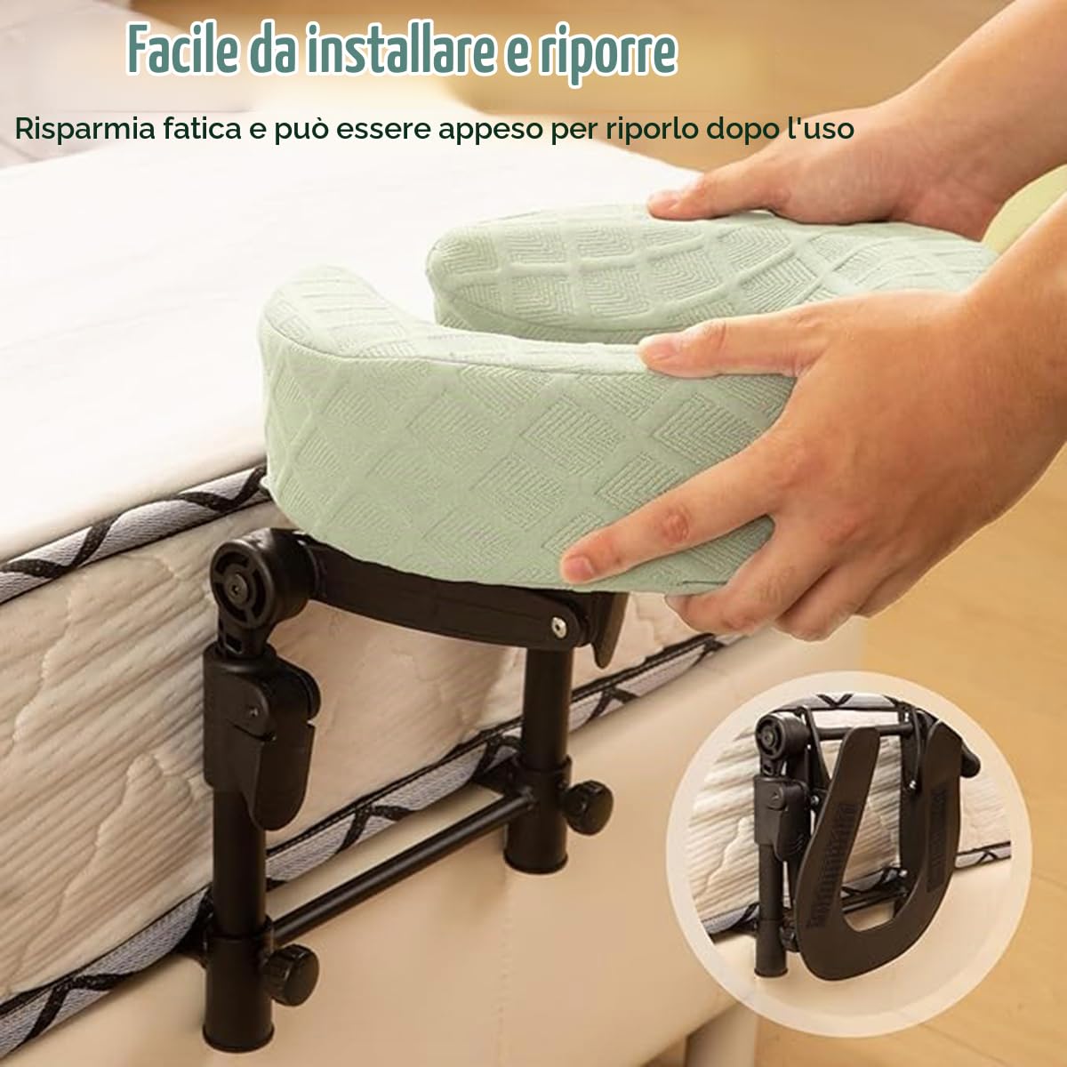 Poggiatesta massaggiante per letto supporto per il viso regolabile a casa kit da tavolo portatile materasso per dormire cuscino dopo intervento chirurgico agli occhi supporto per la testa(1 set,Green)