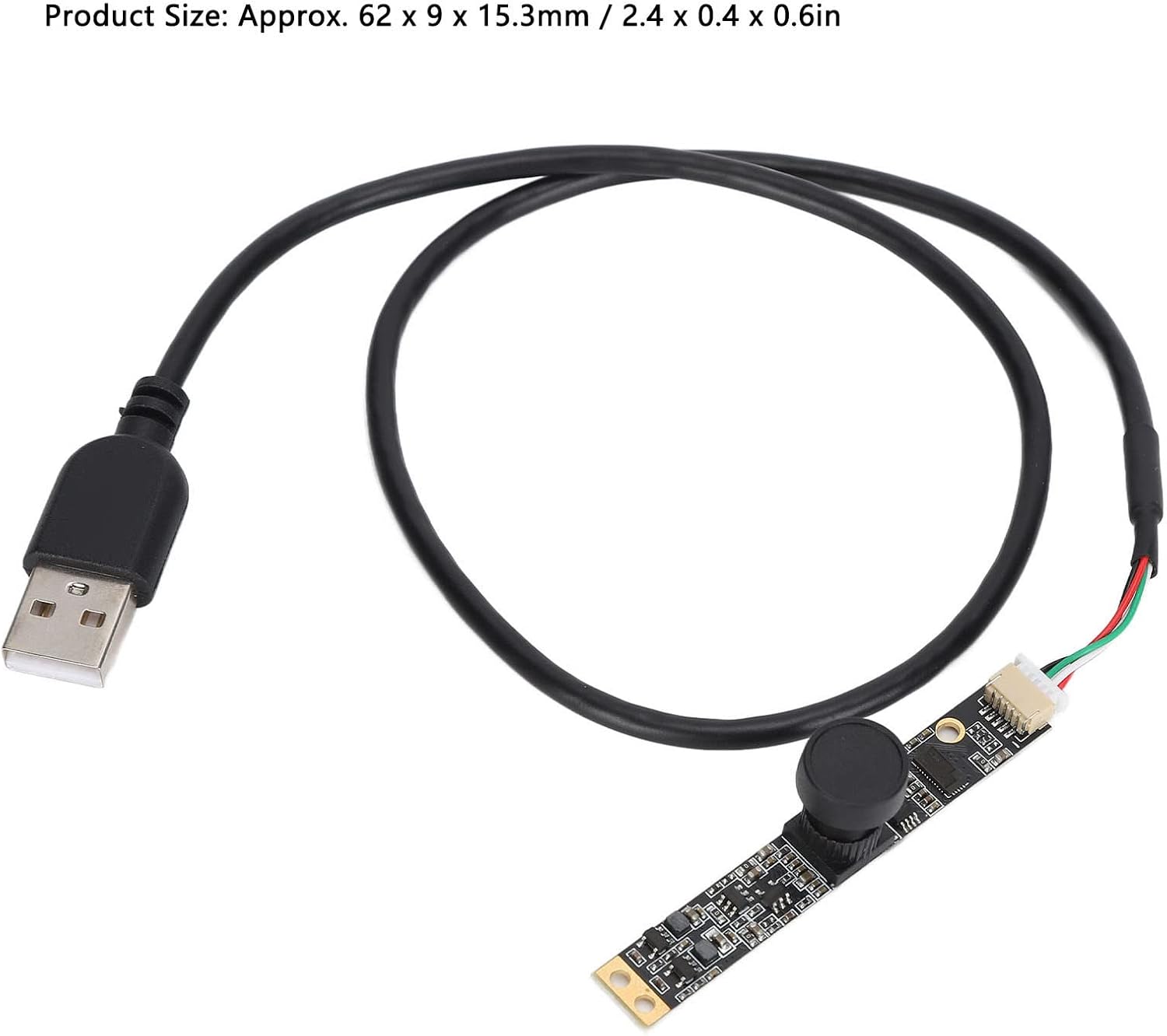 Жалпысынан view of the Walfront 2MP Camera Module with its attached USB cable.