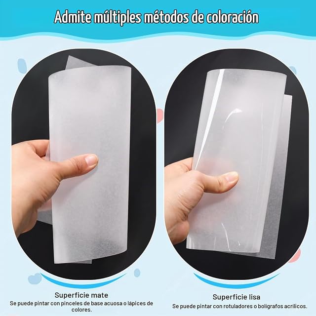 Foto 4 de 8 de WEFHEF 30PCS Papel Termoretractil A4, Láminas de Plástico Mágico Imprimible y Transparente