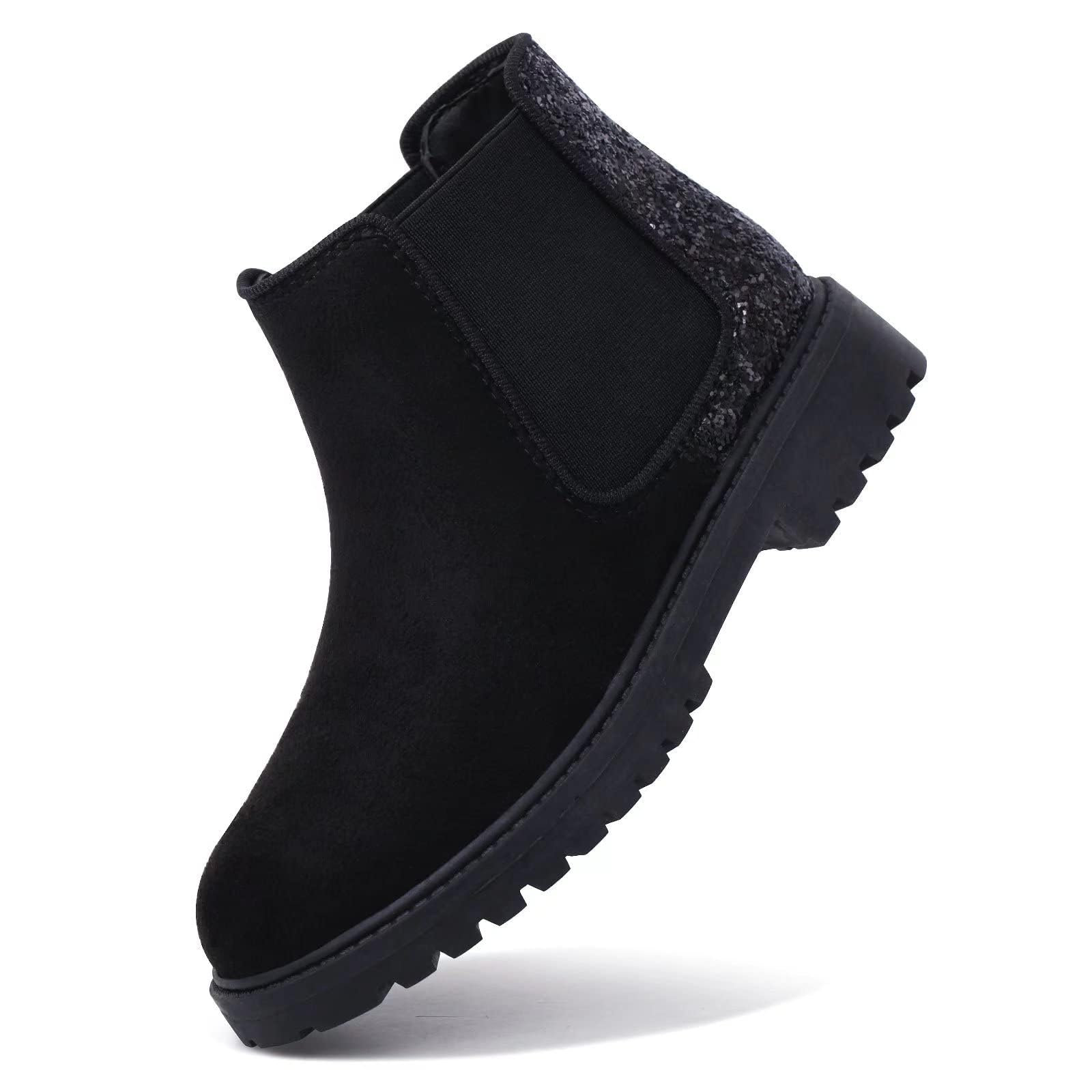 Girls Boots Kids Ankle Boots Zipper School Shoes Elegant Big Kid Fashion Winter Boots Zip-up Short Flat Bootie for Junior/Yourth