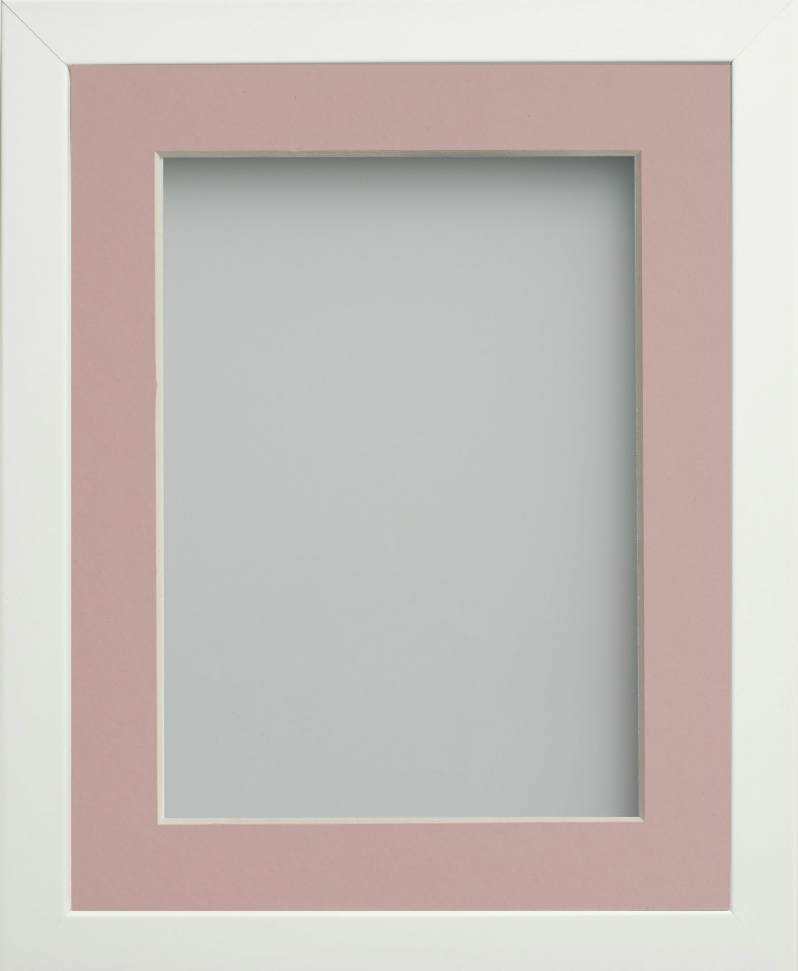 Frame Company Connolly Range White Wooden Picture Photo Frame with Pink Mount, 30x20 for pic size A2 *Choice of Sizes* — image 1