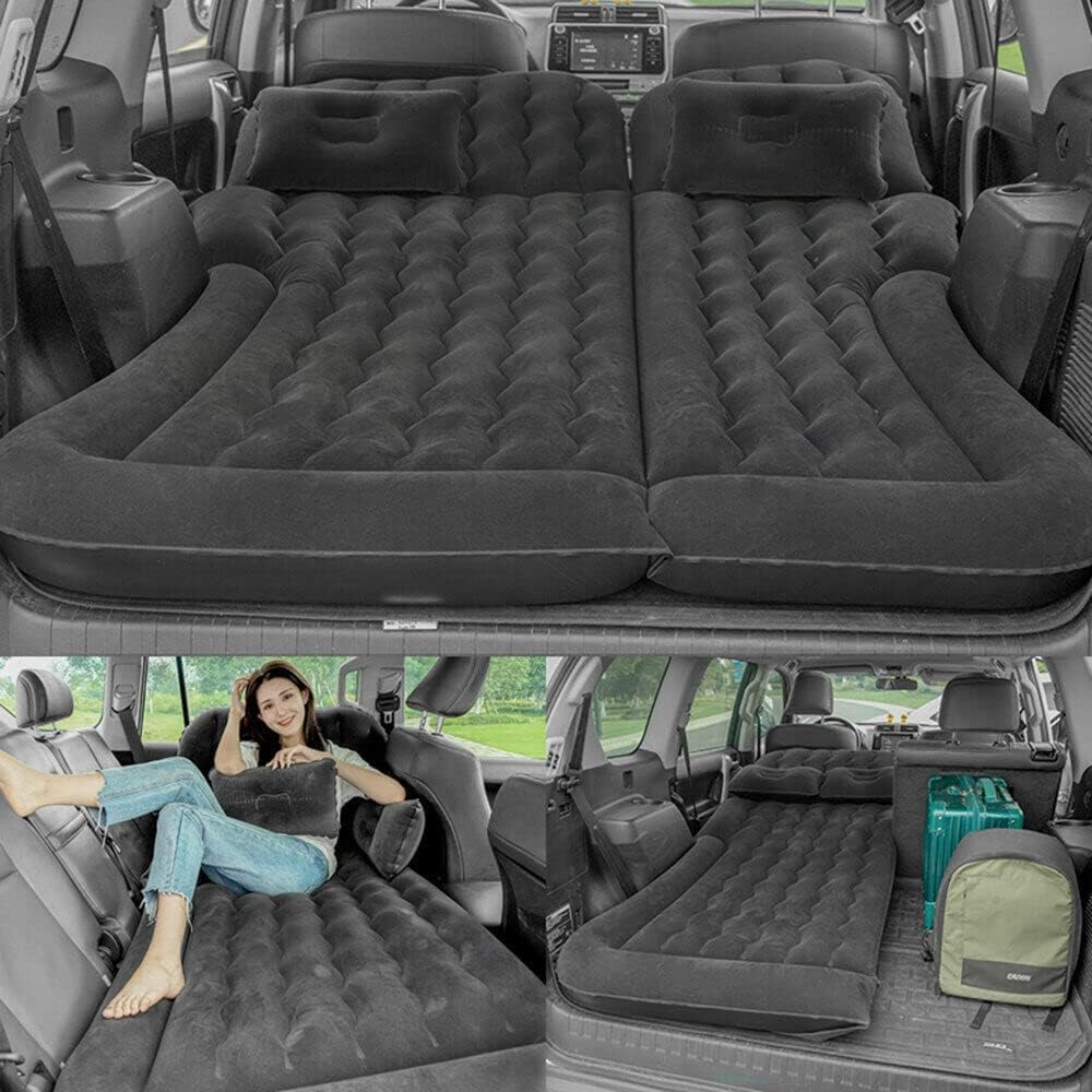 Matelas gonflable pour voiture, coffre, avec pompe à air électrique, SUV, camping, noir