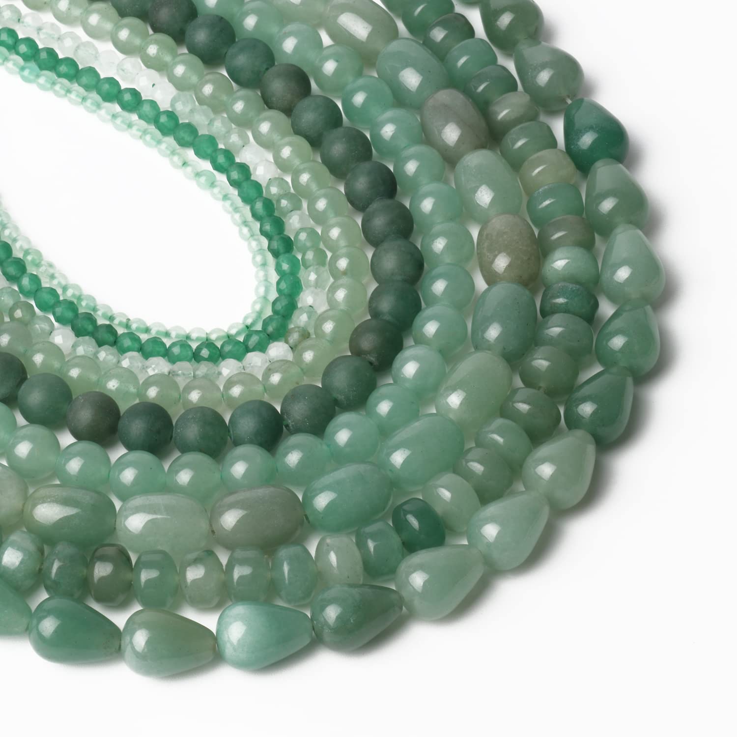 Perline di Giada Verde Pietra Naturale Distanziatore Sciolto Rotondo Perline Irregolari Per Creazione di Gioielli Bracciali con Ciondoli Fai-da-Te Accessori-tipo1-12mm
