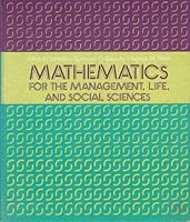 Mathematics for the Management Life and Social Sciences 0155552406 Book Cover