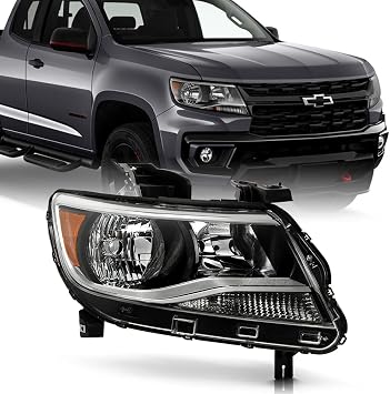 ACANII - For 2015-2022 Chevy Colorado Halogen Chrome Replacement Headlight Headlamp - Passenger Side Only