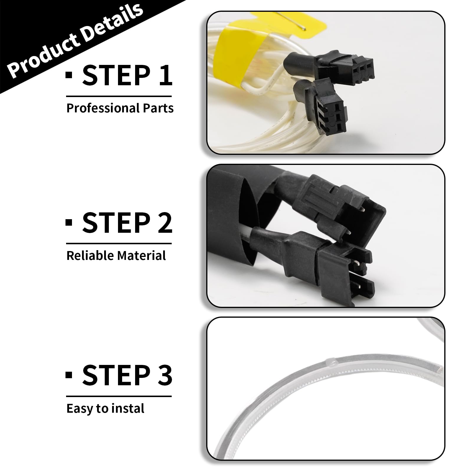 Hoypeyfiy Set di Anelli Halo Angel Eyes Bianchi, Sostituzione per BMW E46 E36 E38 E39, 12V 6000K CCFL Luce ad Alta Luminosità