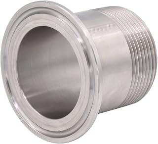 DERNORD Sanitary Male Threaded Pipe Fitting to 2 INCH (OD 64mm Ferrule) TRI CLAMP (Pipe Size: 1.5" NPT)