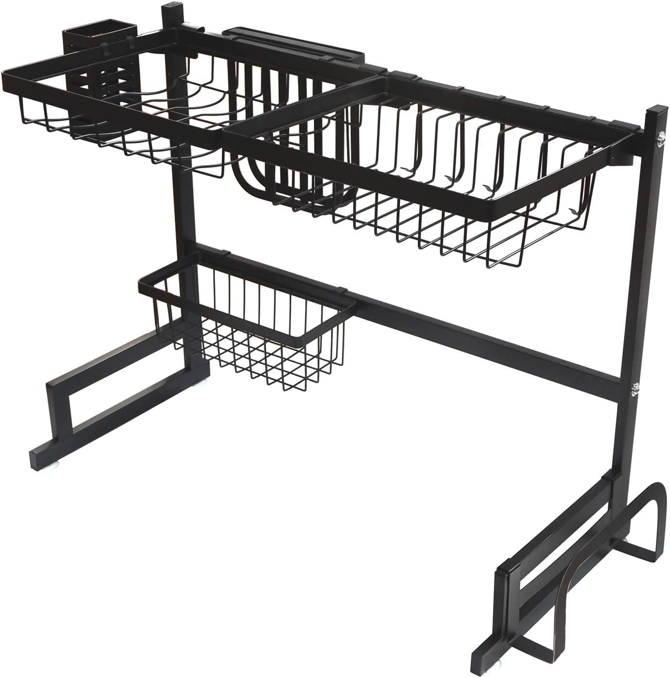 SMT- 2-Tier Over Sink Dish Drying Rack Stainless Steel Cutlery Drainer Kitchen Shelf [P/N:ET-DISHRACK001]