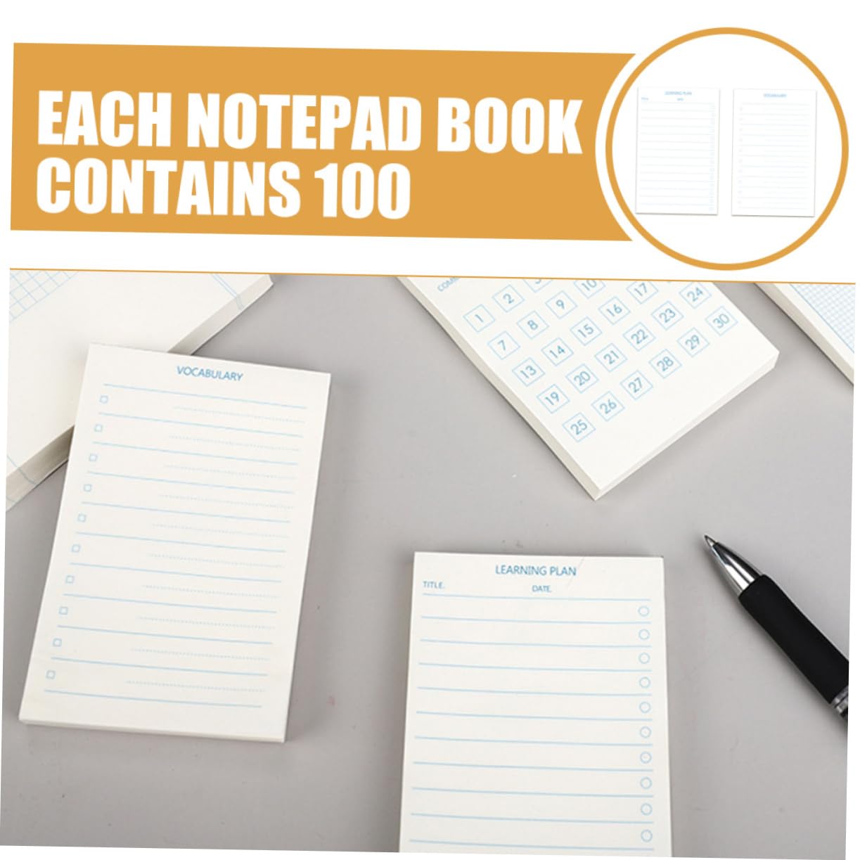 HOMSFOU 2 Pièces 12 bloc-notes livre de mots Des cahiers bloc-notes de poche école cahiers en vrac mini cahier s-s lisses coussinets d'écriture petits pavé de Papier