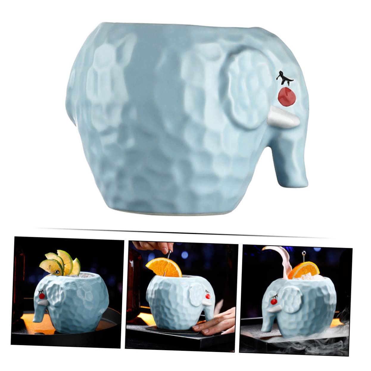 SHOWERORO Bicchiere da Cocktail Tazza Elegante in Ceramica a Forma di Elefante Creativo e Confortevole per Bevande Speciali per Bar e Uso Domestico