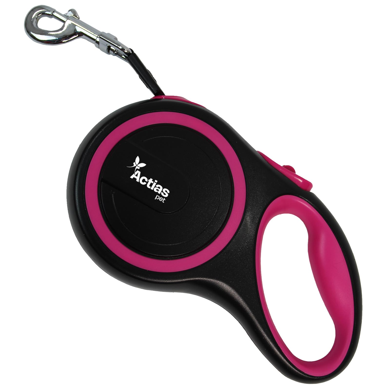 Actiaspet Retractable Dog Lead Training Pet Leash 5m or 8m Max 50kgs Extendable (Pink, 8m)