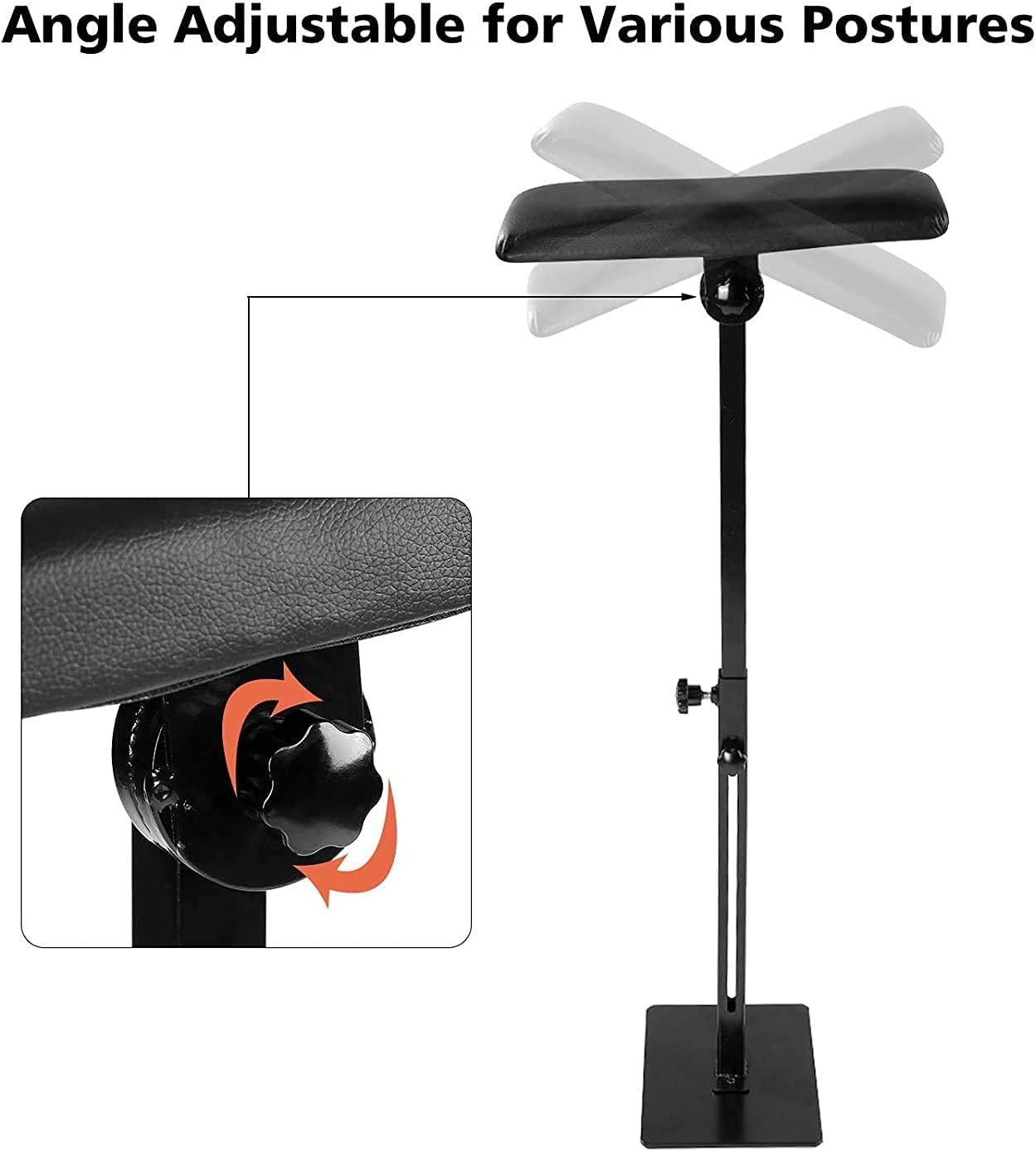 GOTOTOP Transportable Tattoo Armlehne Beinauflage Armauflage Armstütze Beinstütze Höhenverstellbar 63-95cm Schwerlast Tattoo Armrest