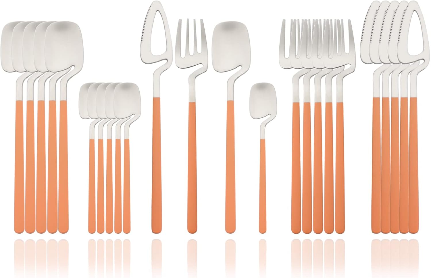 Uniturcky Orange Handle Silverware Set 18/0 Stainless