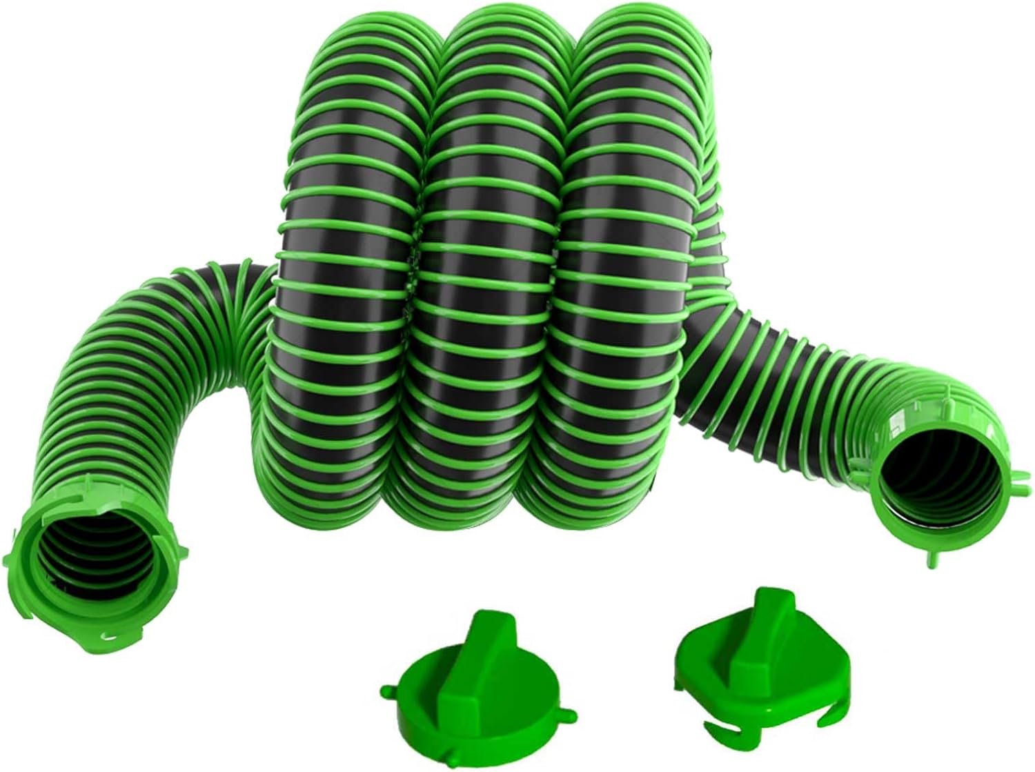 5 Ft Sewer Hose Kit Fit All Adapter - Short Sewer Hose for RV Camper - Heavy Duty TPE Material for Abrasion Resistance (5-Ft)
