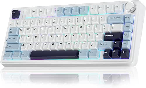 AULA F75 75% Wireless Mechanical Keyboard, Hot Swappable Creamy Keyboard,