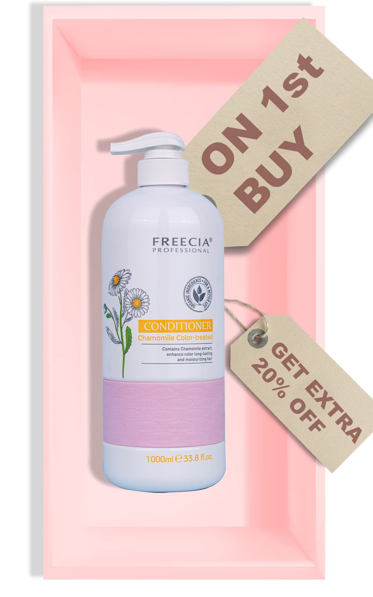 FREECIA® Professional Chamomile Color Treated Conditioner, Anti-Dandruff | Hair Nourishment | Conditioner |Brings Shine | Smoothness | Knot-Free Look | Unisex | 1000ml