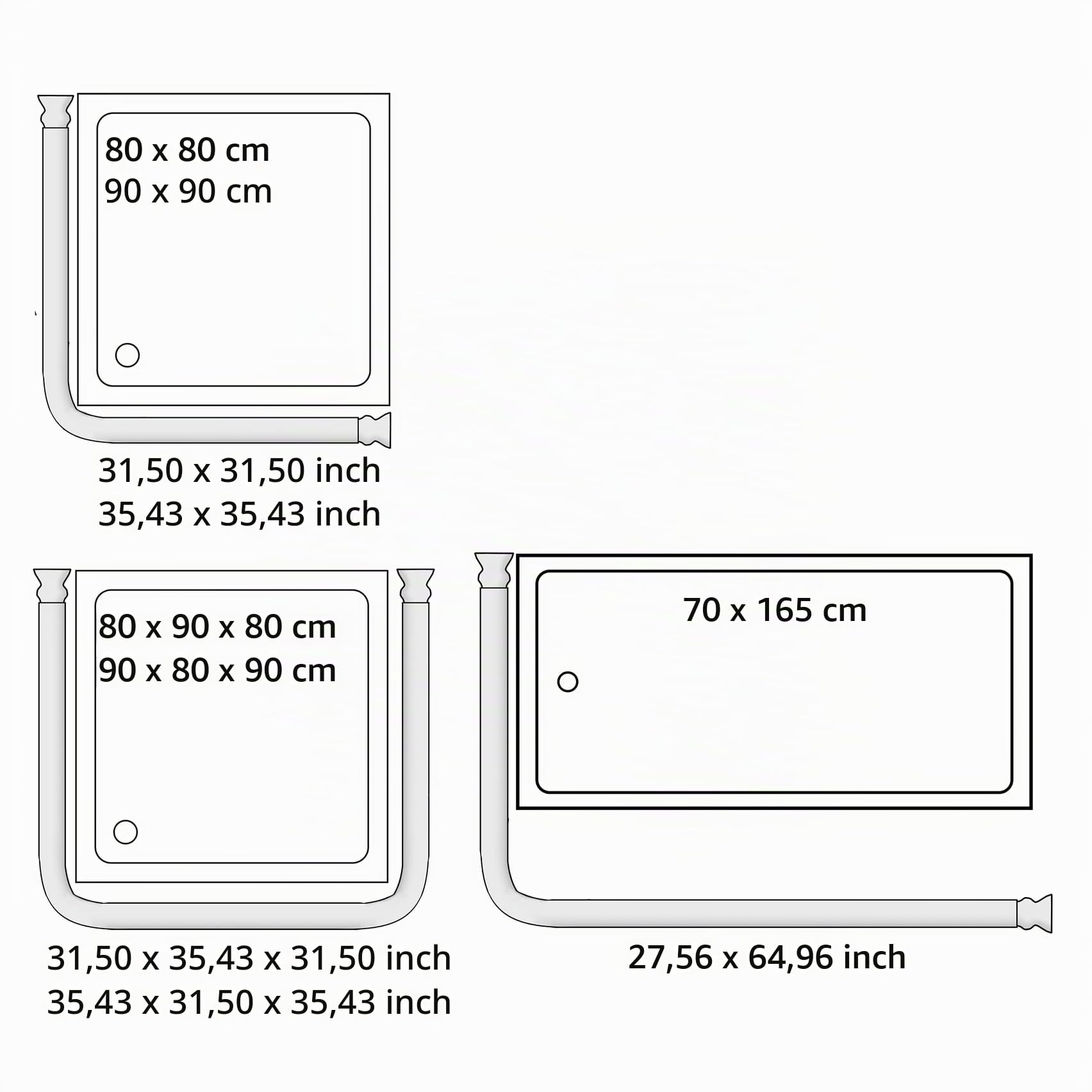 WENKO Winkelschiene Era, Winkelstange aus Aluminium für Duschvorhang, flexibel in L- und U-Form anzubringen, inkl. Gleiter, Weiß