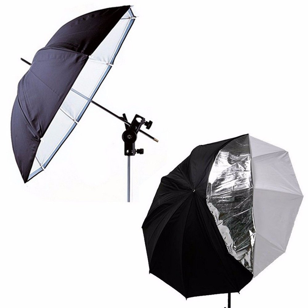 Market&YCY 91cm 36" Parapluie Blanc Noir réfléchissant et translucide à Double Couche, pour éclairage stroboscopique avec Flash de Studio (Parapluie d'évacuation/Double Parapluie)