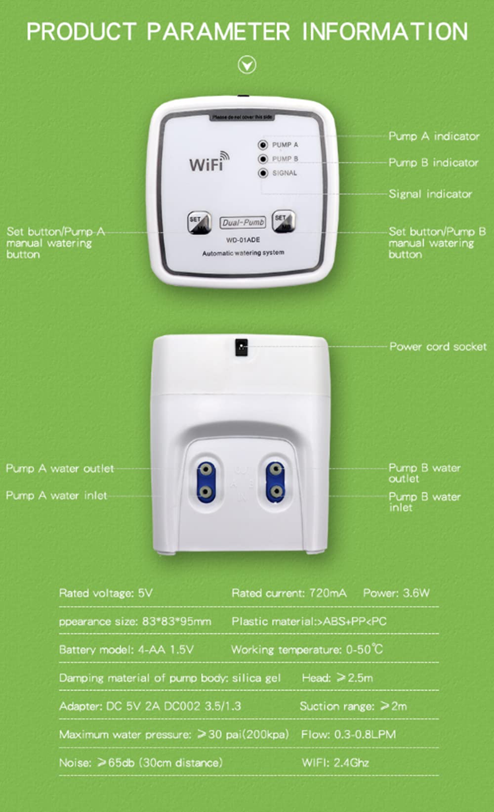 Doppia Pompa Giardino Controllo WiFi Dispositivo di irrigazione Automatico Acqua Goccia Irrigazione Sistema di irrigazione Kit WiFi Mobile APP Controllo