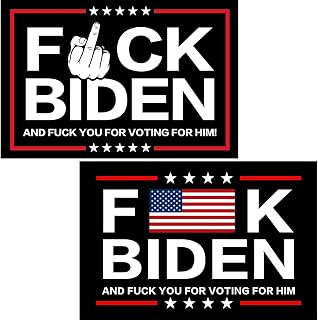 2 Pack Magnet Sign Political FCK Fuck Joe Biden FJB Car Bumper Sticker, Fuck Biden US Flag Decal, Anti Biden Waterproof Fade Resistant Sticker, Magnet Heavy Duty for Car Refrigerator Tool Box