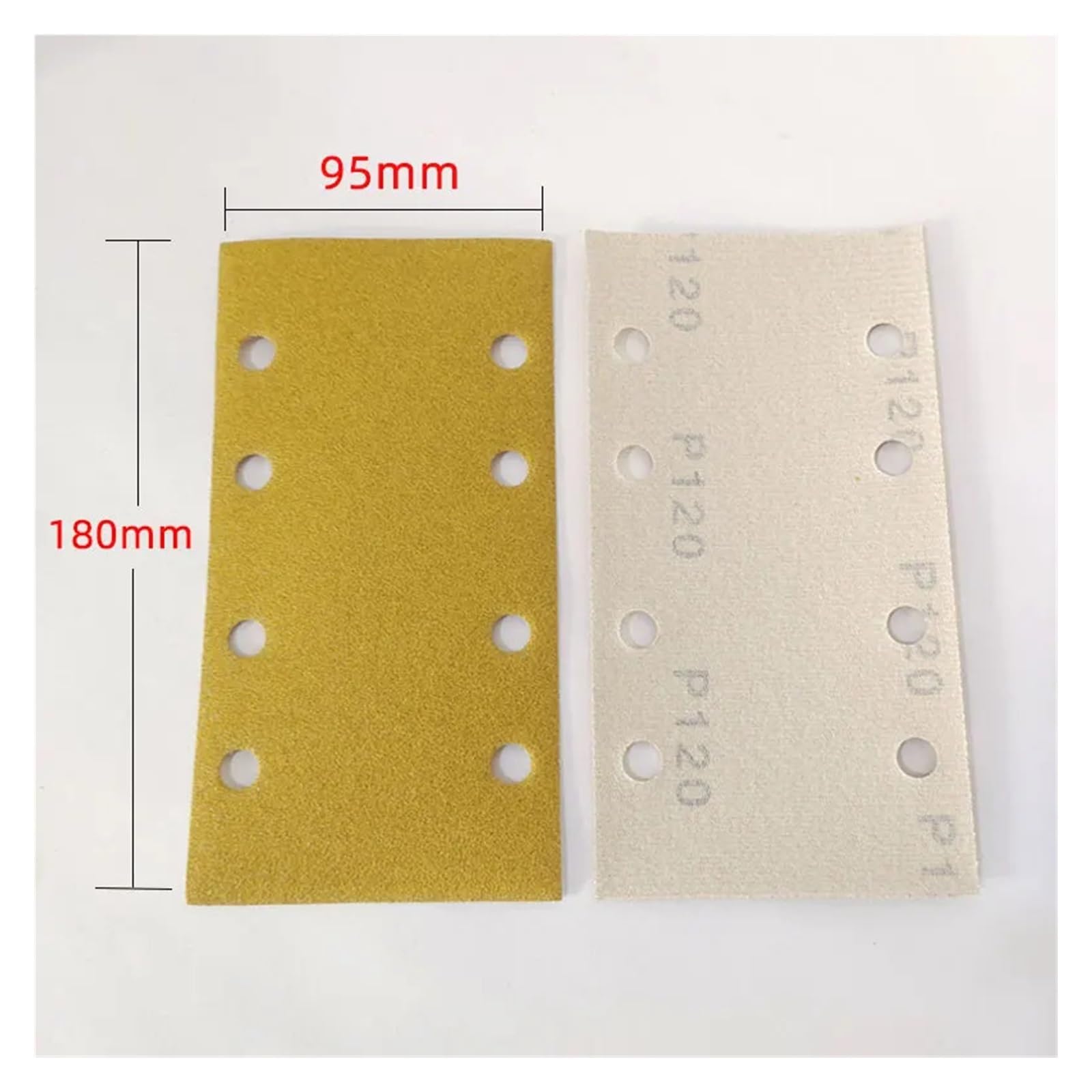 Carta abrasiva, Levigatrice for velluto con retro floccato autoadesivo a 8 fori da 95/180 mm