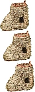 Yardwe 3pcs Home Decorations Home Ornament Holi Decorations for Home Outside Birdhouse Garden Accessories Bird nest Weaving Birds nest Visible Parrot Bird House Bird's nest Wooden