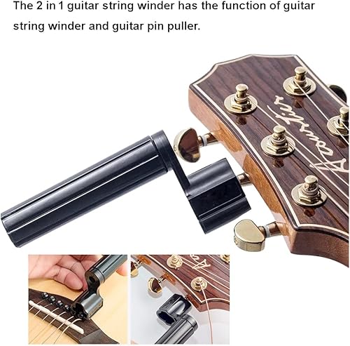 Miniatura 3 de Kit de reparación de guitarra, 3 piezas de herramientas de reparación de guitarra, incluyendo enrollador de cuerdas 2 en 1, cortador de cuerdas y