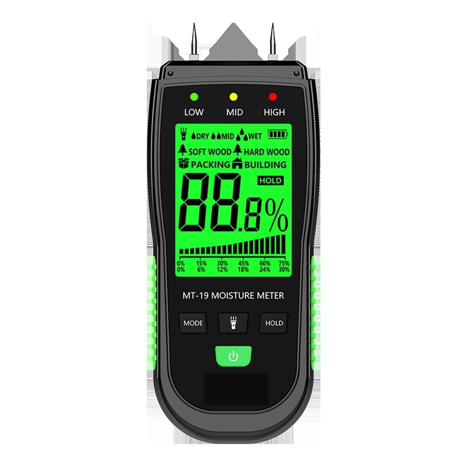 MT-19 Wood Moisture Meter Digital Humidity Meters Wall Hygrometer Timber Damp Detector Building Humidity(MT19)