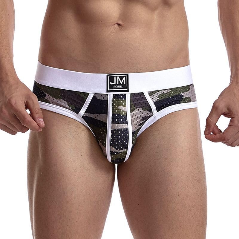 JOCKMAIL Men's Underwear Briefs Men's Sexy Briefs Breathable Comfortable Mesh Underwear Men's Low Rise Briefs