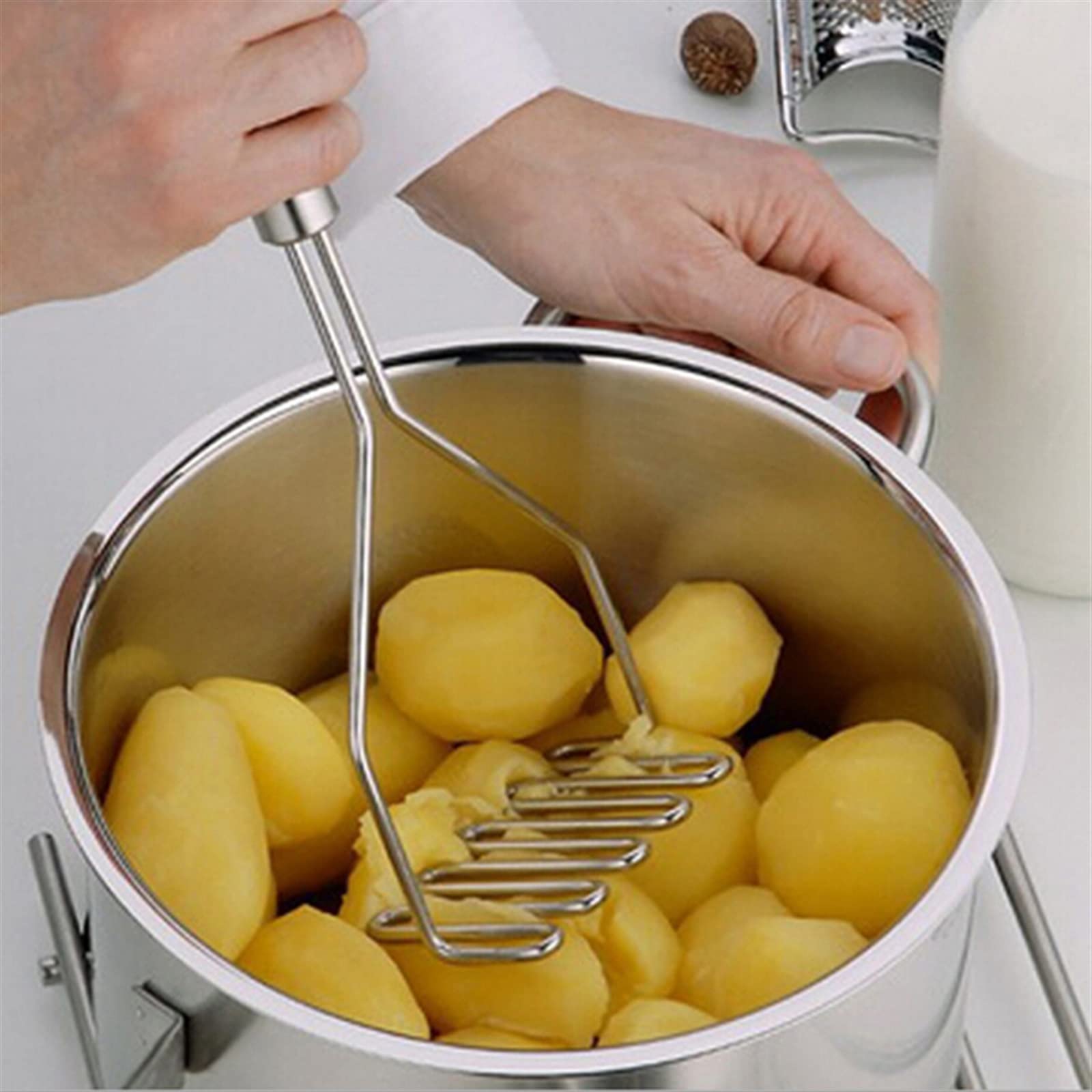 Masher gadżet kuchenny ze stali nierdzewnej tłuczek do ziemniaków prasa narzędzie do gotowania puree ziemniaczane falisty ciśnieniowy Ricer akcesoria kuchenne