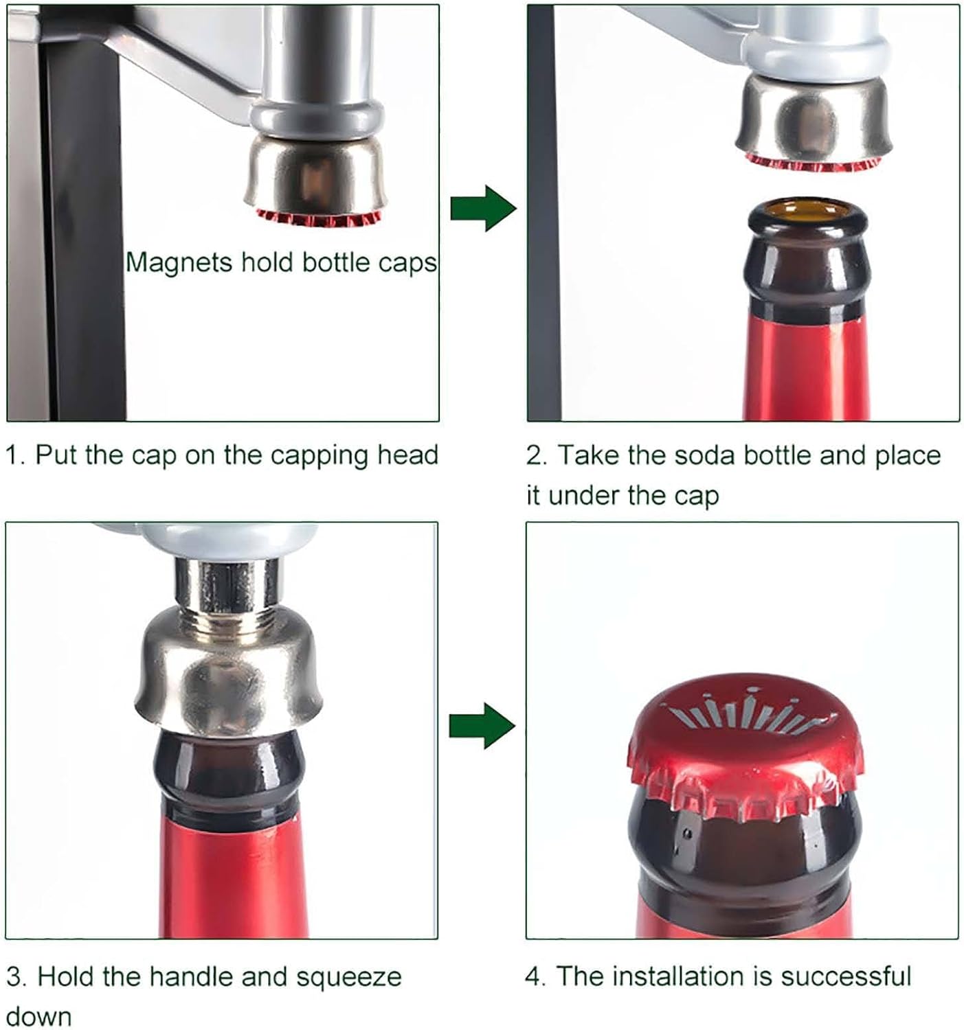 Manual Bottle Capper for Effortless Sealing with Crown Caps - Ideal for Home Brewing and Bottling Needs