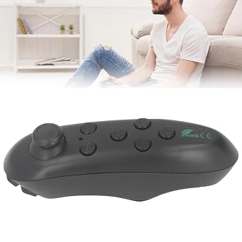 VBESTLIFE Mini VR Remote Control, VR Remote Controller for Android, Bluetooth Selfie Timer Joystick, Gamepad Game Controller for Android, for IOS, for PC Black
