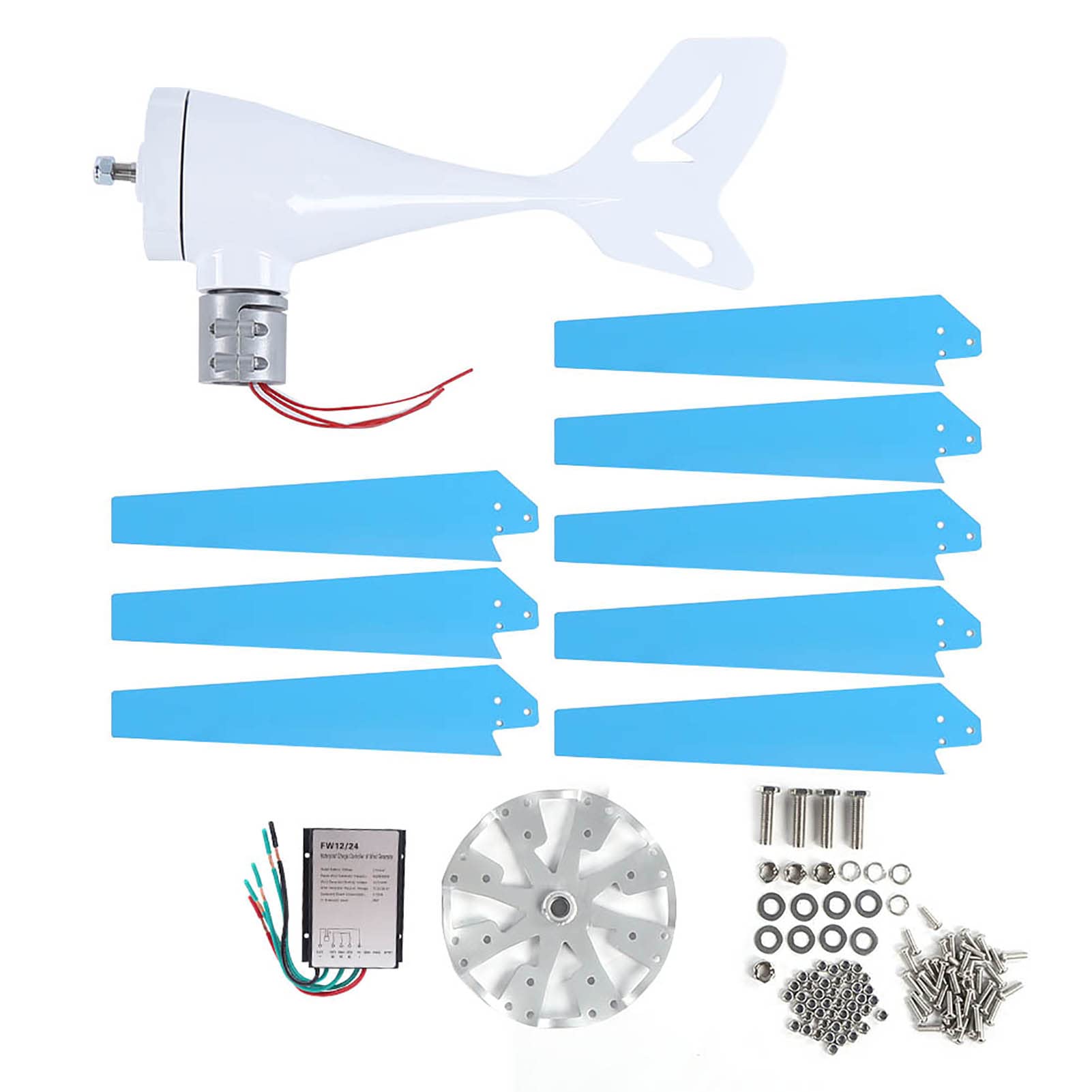 FTVOGUE Kit Generatore Eolico da 100 W, Alluminio con Controller, Generazione di Energia Efficiente per Casa, Fattoria, (DC12V)