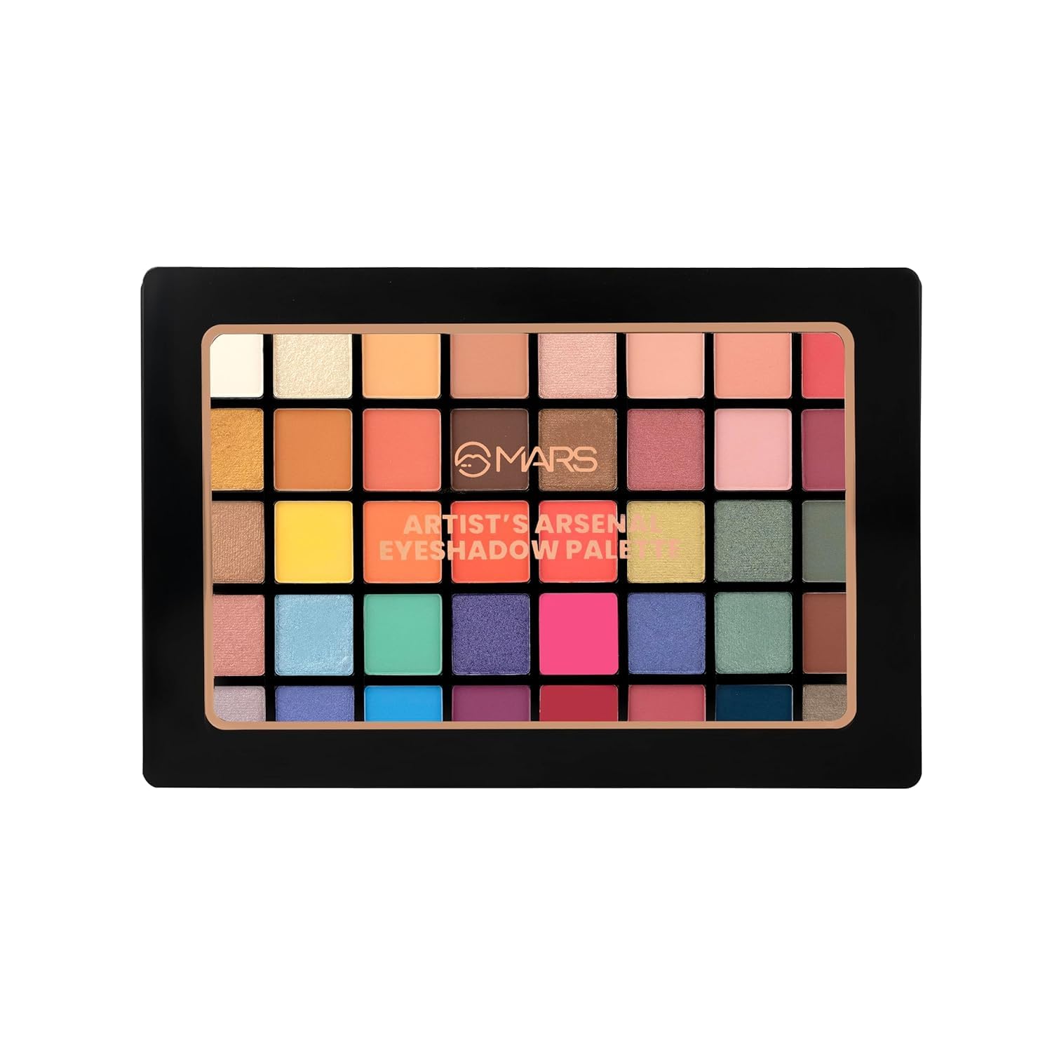 Mars Artist's Arsenal Eyeshadow Palette 40gm | Long wearing and Easily Blendable Eye makeup Palette |Matte,Shimmery & Metallic Finish-(Shade-02)