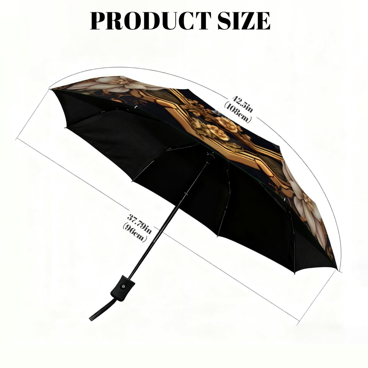 Paraguas compacto de viaje resistente al viento, plegable, para lluvia, apertura automática, protección contra rayos UV y agua