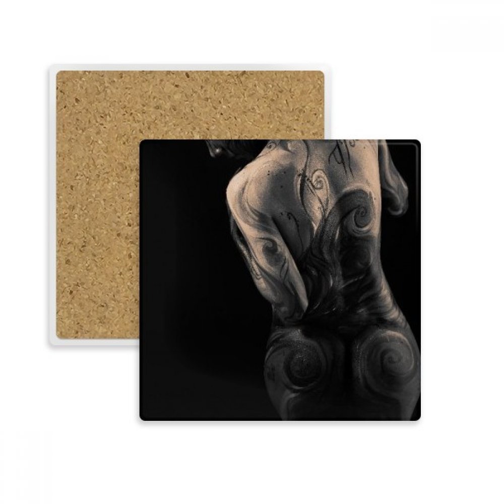 Dessous de verre absorbant Tattoo Nude idéal pour l'apéritif et les mugs de café