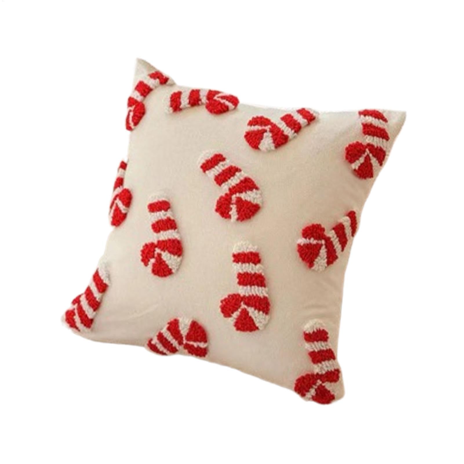 Housses de coussin de Noël menthe poivrée au design festif et traditionnel