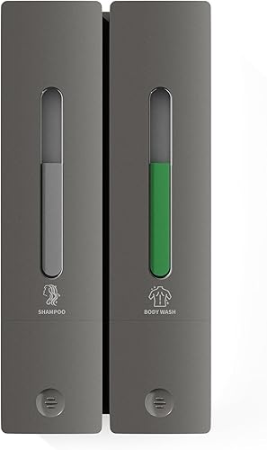 Miniatura 8 de Dispensador de Champú y Acondicionador - Dispensador de Jabón de Ducha Montado en la Pared de 3 Cámaras, Sin Taladro, Capacidad de 1200ML, para Baño