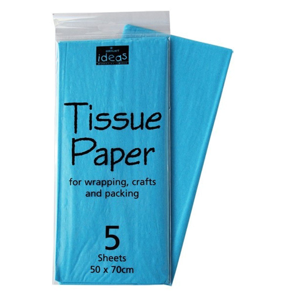 500x700mm Coloured Tissue Paper - Light Blue (Pack of 5)