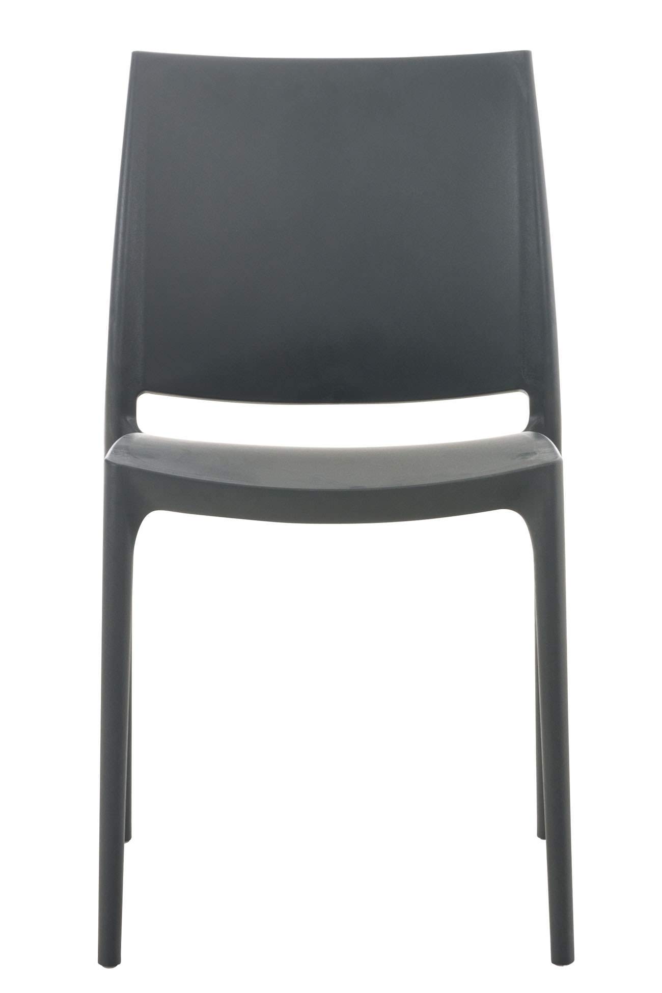 CLP Chaise D'Extérieur Empilable Maya en Plastique I Chaise De Balcon Résistante Aux UV I Chaise De Terrasse Couleur:Gris foncé