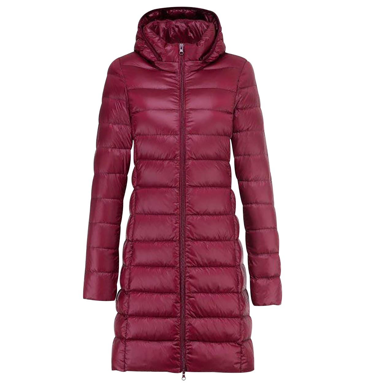 Lightweight Long Down Jacket Womens Ultra Light Packable Hooded