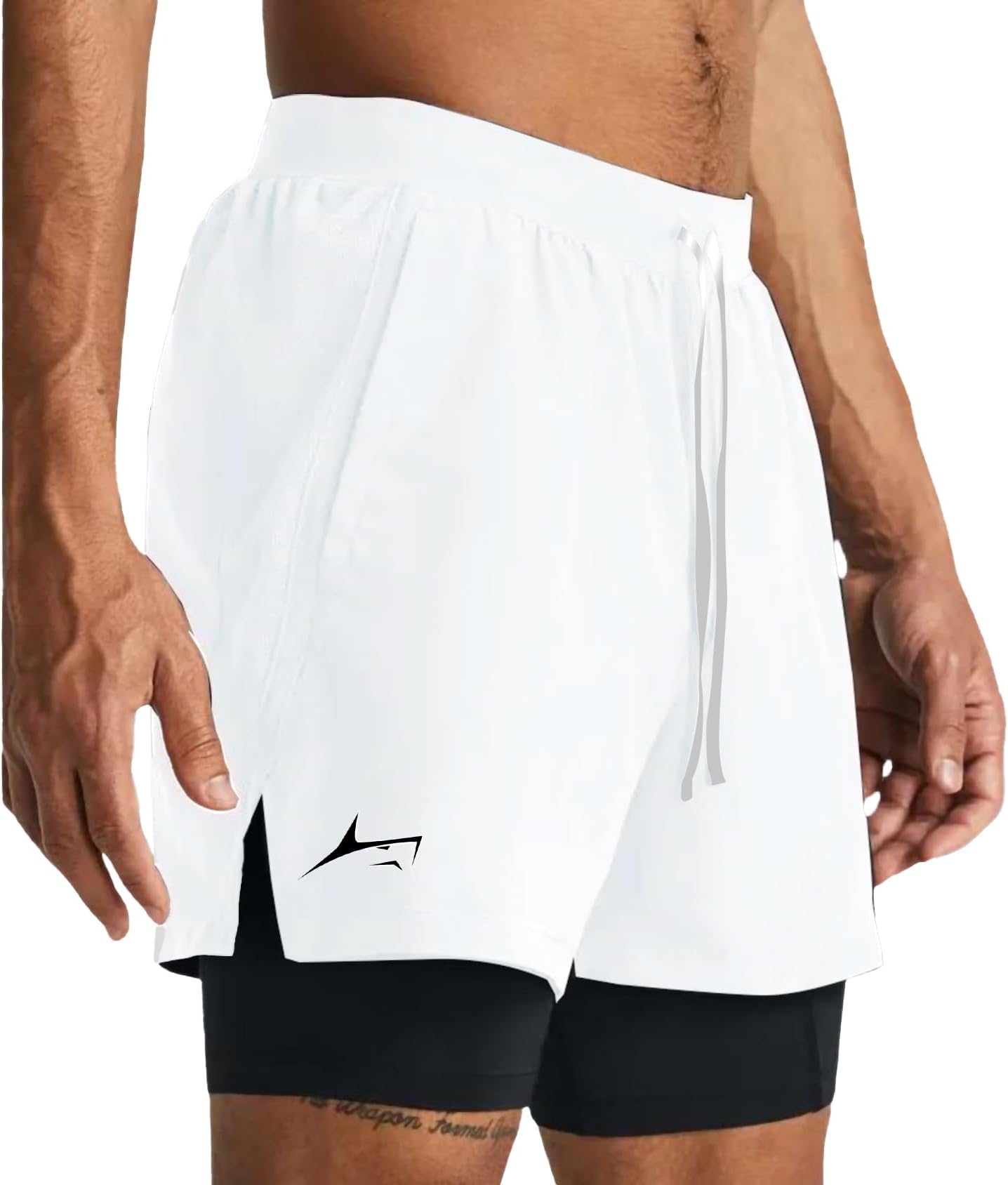 2 in 1 Active Dual Shorts with Inner Tights Layer | Men's Double Layer Short for Running, Gym & Sports