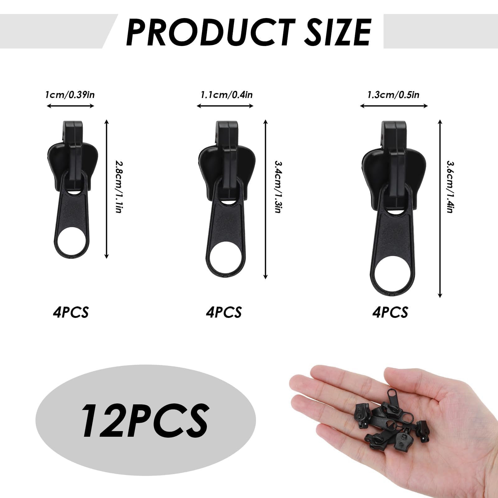 6 Tiretti Per Cerniere Staccabili - Ricambio In Metallo Per Zip Di Giacca, Zaino E Jeans - Foto 4