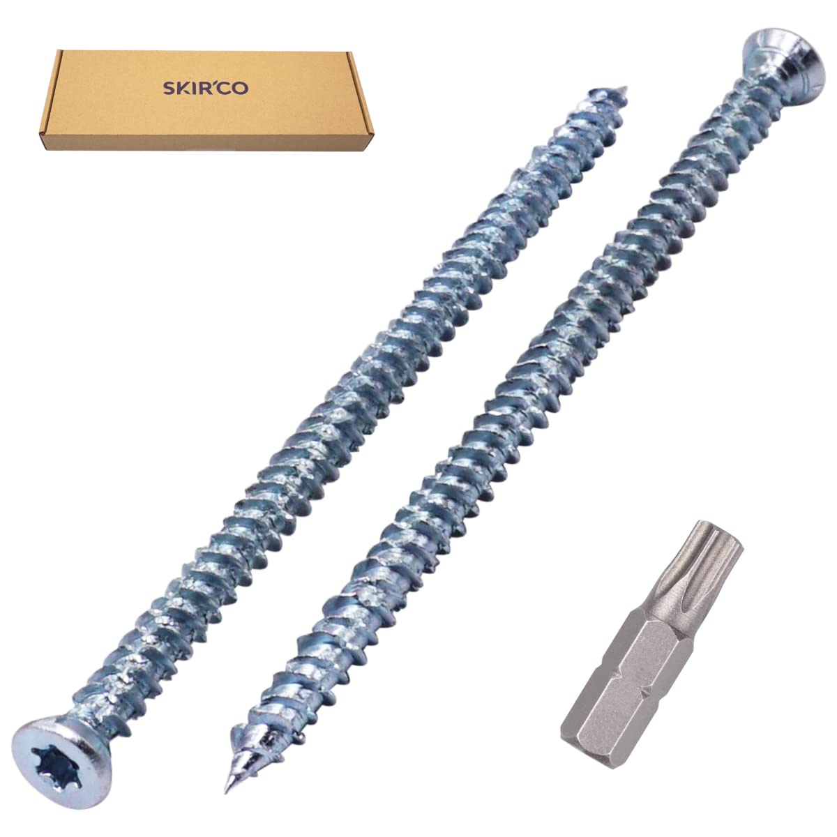 SKIR'CO (30 pcs) Zinc Plated 7.5 x 132 mm Concrete Screws, Countersunk Head, Masonry Screws, Frame Fixing Screw - Image 2