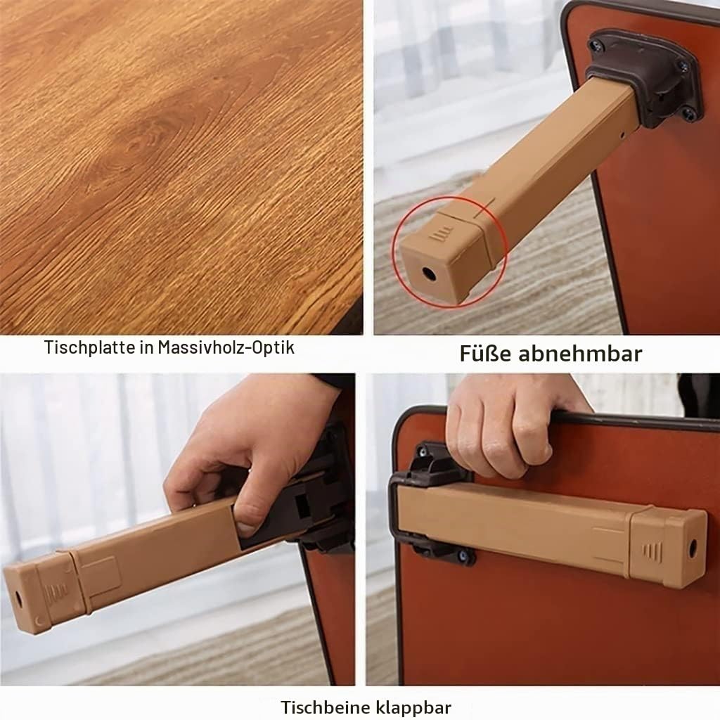 Multifunktionaler Klapptisch Japanischer Stil Niedriger Bodentisch Beistelltisch Esstisch Klappbar Teetisch Tatami Sitzhöhe Platzsparend Für Wohnzimmer Studi(Square,80x80cm(32"x32"))