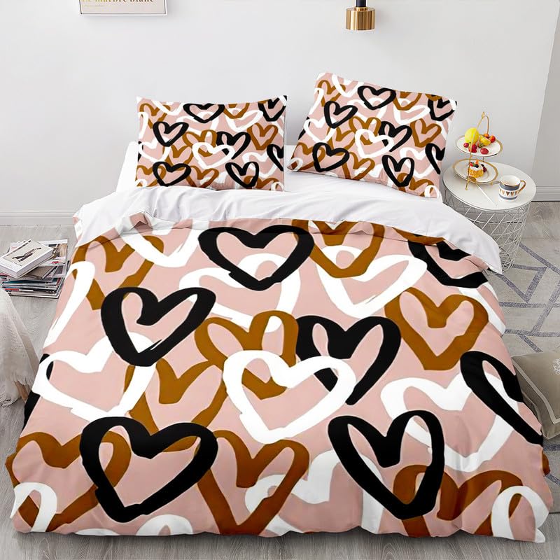 Housse de Couette 220x240 cm Microfiber 110g/㎡ Douce et Résistante Motif Moto Beige