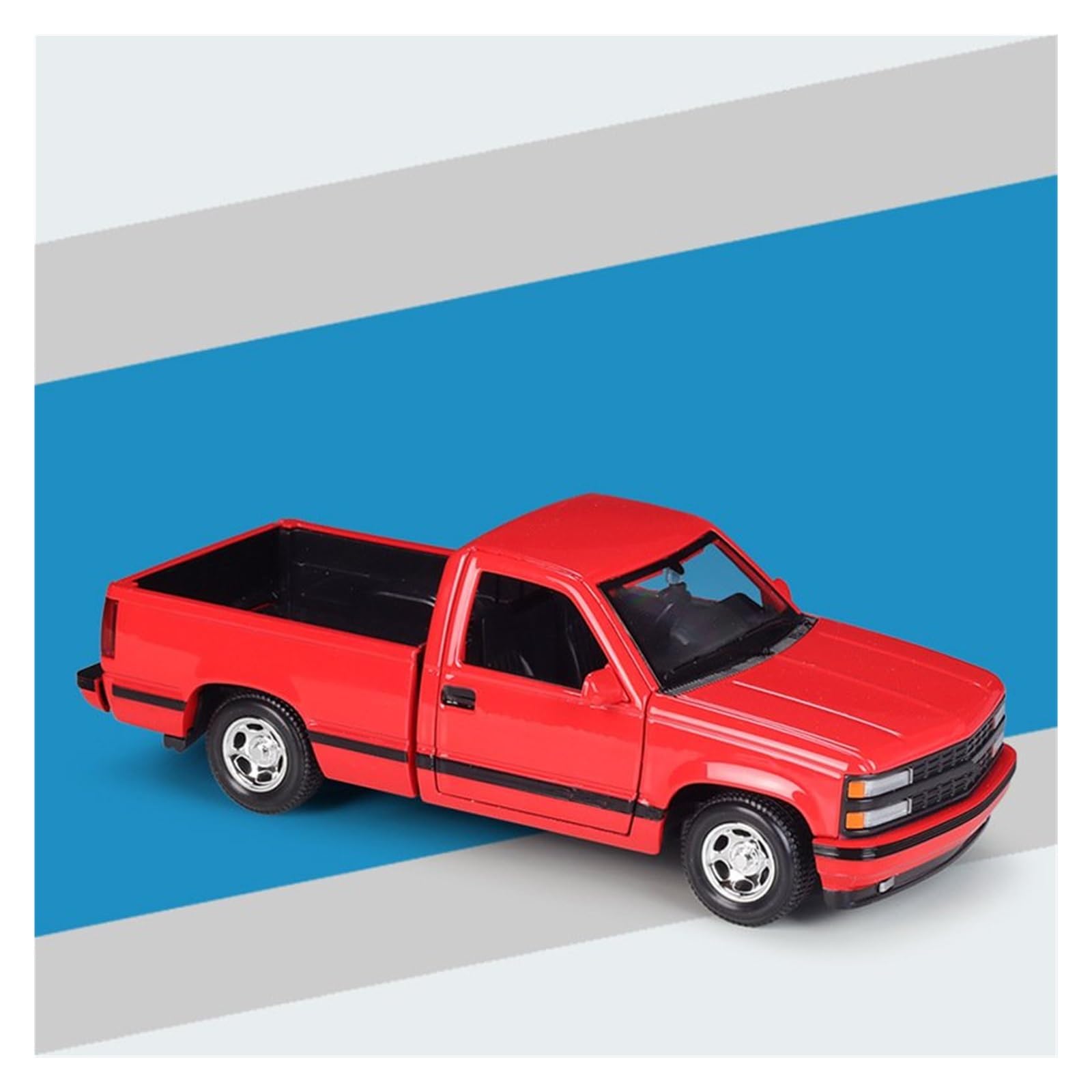 UIFCOG Die Cast Collectible Car Model 1:24 For Chevrolet 454 For SS For Pick-up 1993 Alloy Die Casting Model Car Ornaments(Red)
